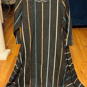 Elegant Long Sleeve Striped Dress